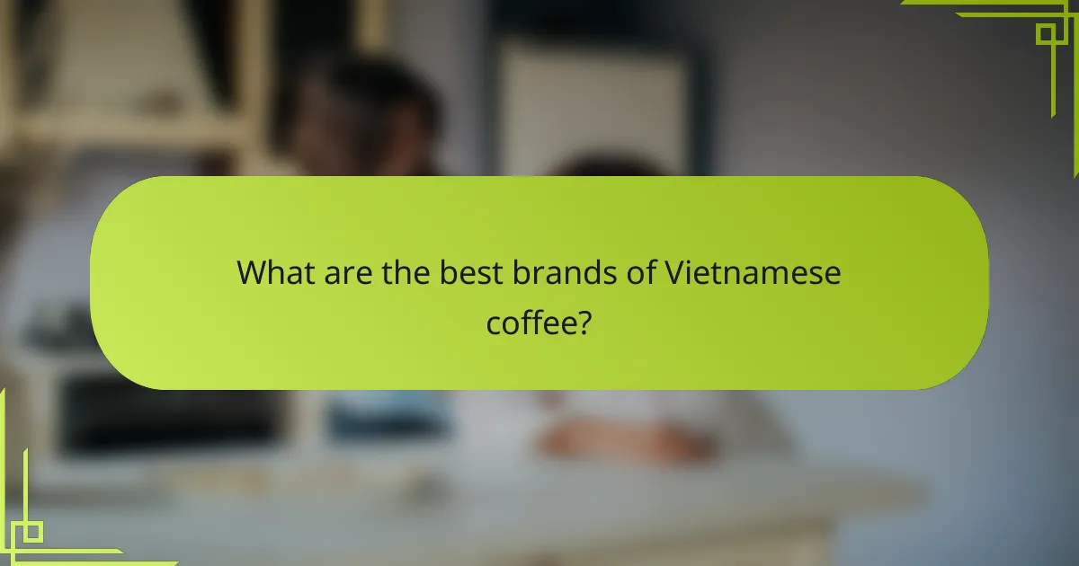 What are the best brands of Vietnamese coffee?