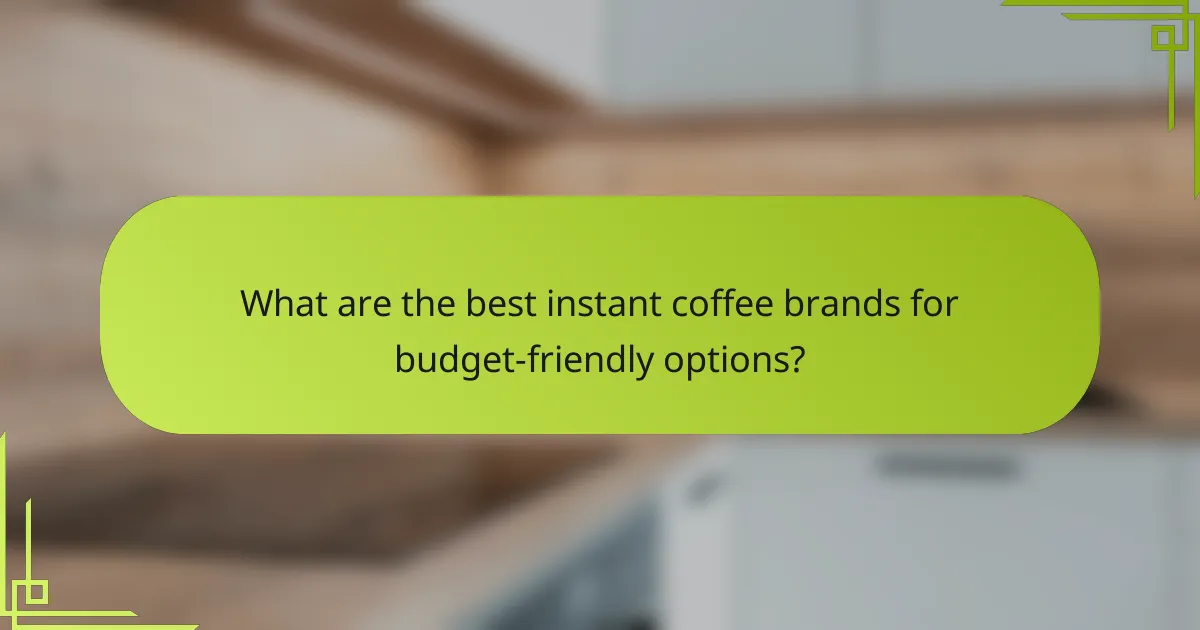 What are the best instant coffee brands for budget-friendly options?
